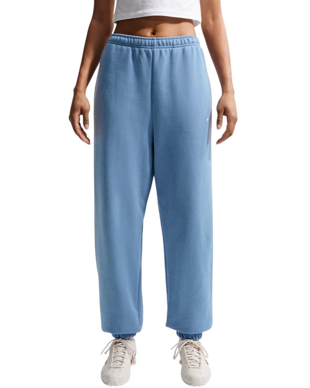 Nike Women's Studio Fleece Medium Weight HR Oversized Cuffed Trousers - Blue - BLUE